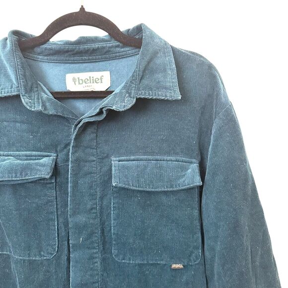 BELIEF NYC Corduroy Button Down Shirt Large - Picture 3 of 5